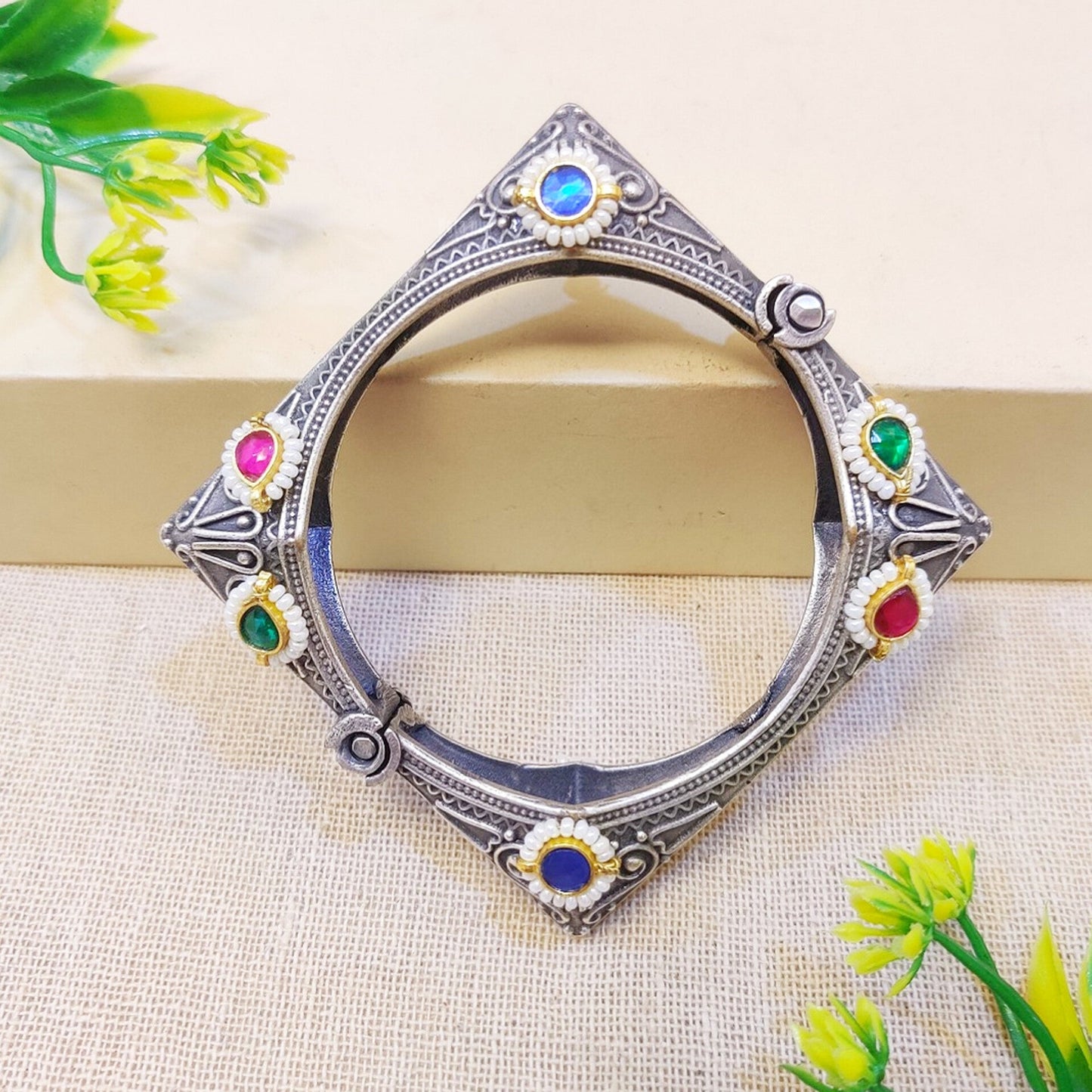 Oxidised Square Kada