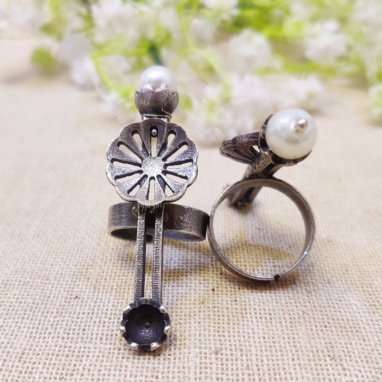 Atman  Lightweight Silver Color Oxidised Party Wear Fashion Ring