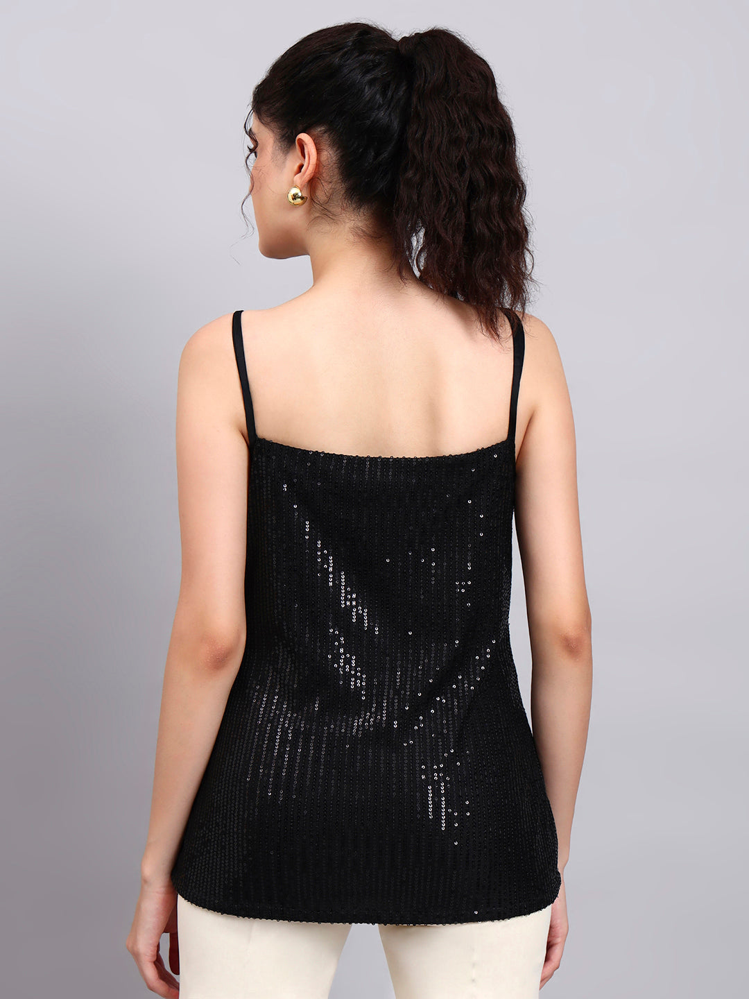 Powersutra Black Sequence Camisole