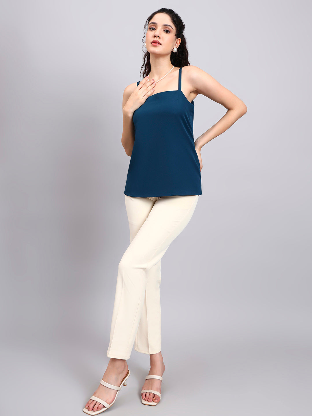 Powersutra Teal Green Square-Neck Camisole-Style It Solo Or Under A Blazer