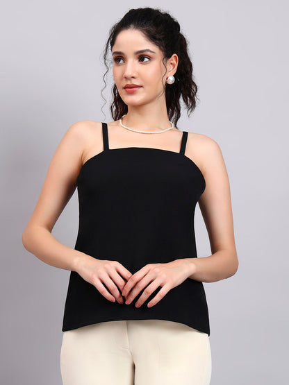 Powersutra Black Square-Neck Camisole-Style It Solo Or Under A Blazer