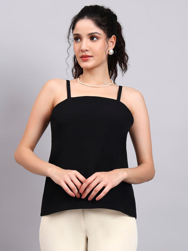 Powersutra Black Square-Neck Camisole-Style It Solo Or Under A Blazer