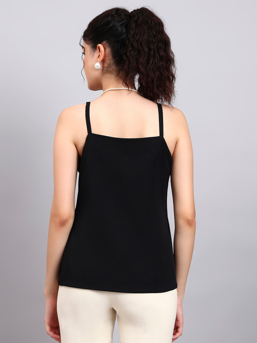 Powersutra Black Square-Neck Camisole-Style It Solo Or Under A Blazer