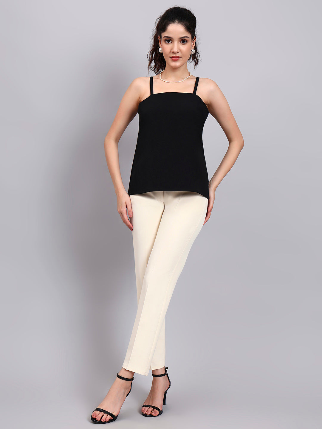 Powersutra Black Square-Neck Camisole-Style It Solo Or Under A Blazer