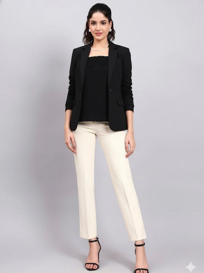 Powersutra Black Lace-Trim Camisole-Perfect To Pair With Blazers