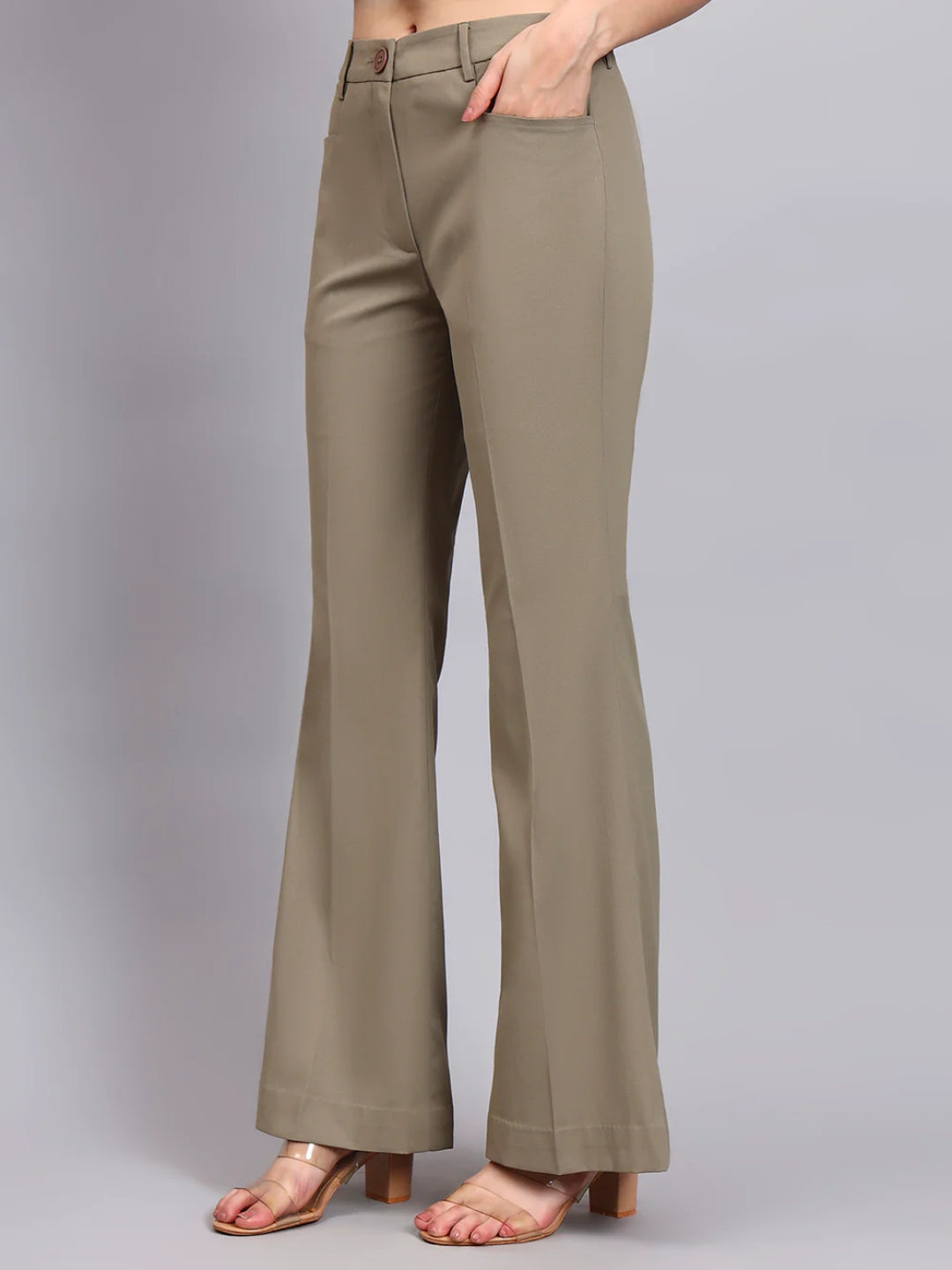 Women Green High-Rise Trouser