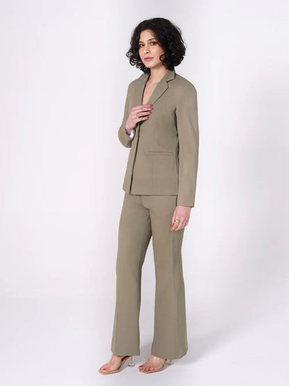 Women Green High-Rise Trouser