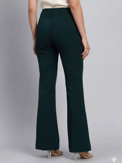 Women Green High-Rise Trouser