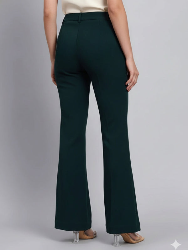 Women Green High-Rise Trouser