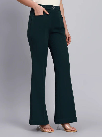 Women Green High-Rise Trouser