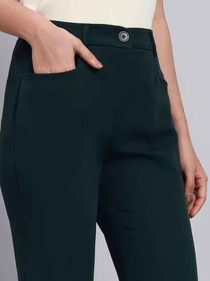 Women Green High-Rise Trouser