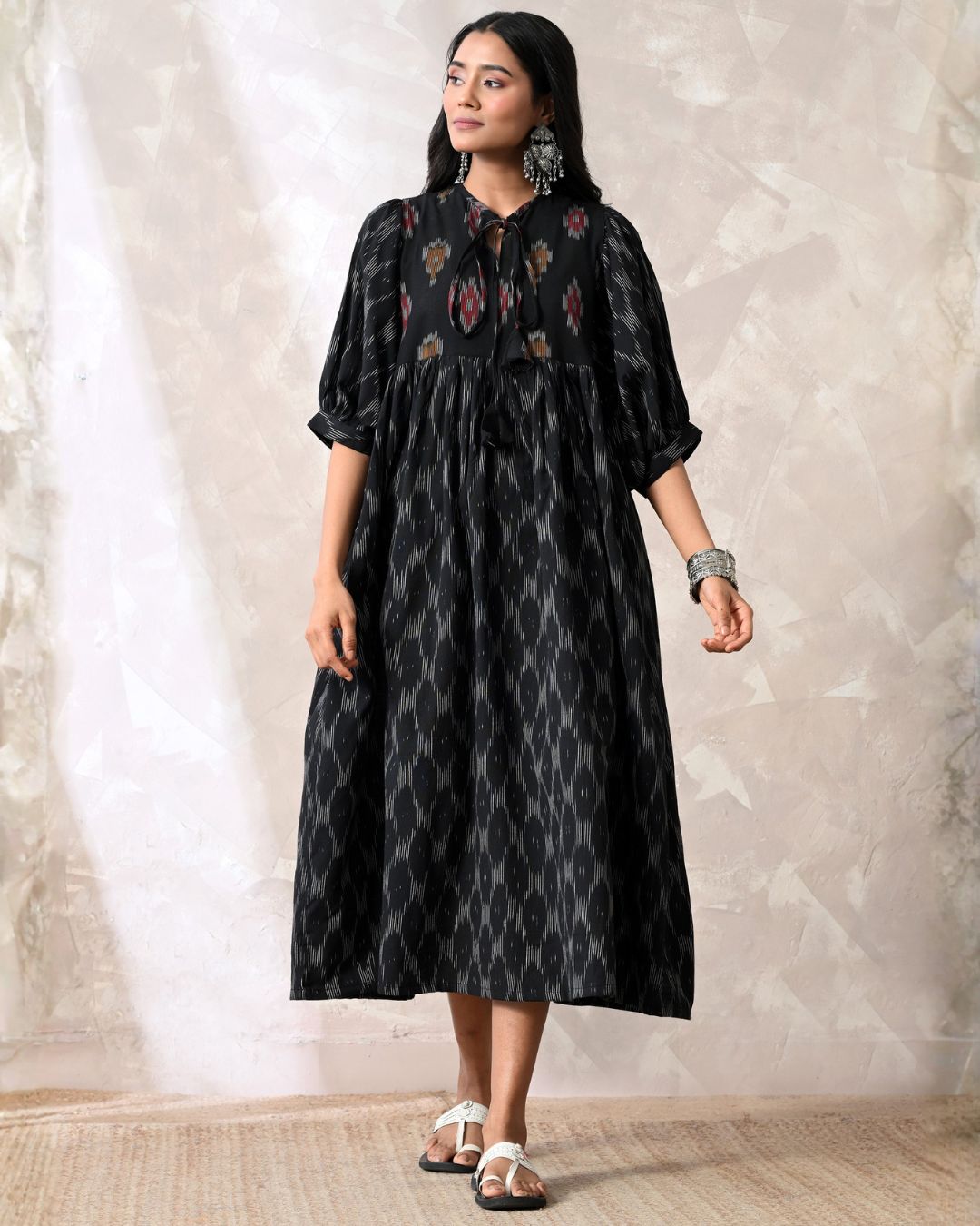 Tara Black Ikat Dress