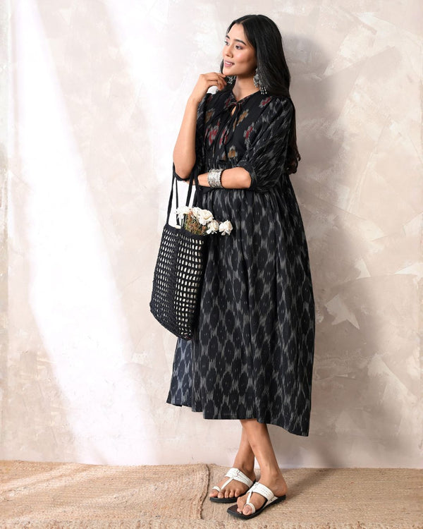 Tara Black Ikat Dress