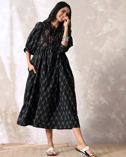 Tara Black Ikat Dress