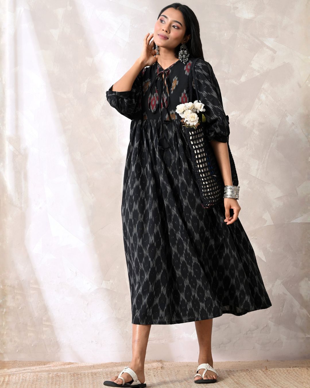 Tara Black Ikat Dress