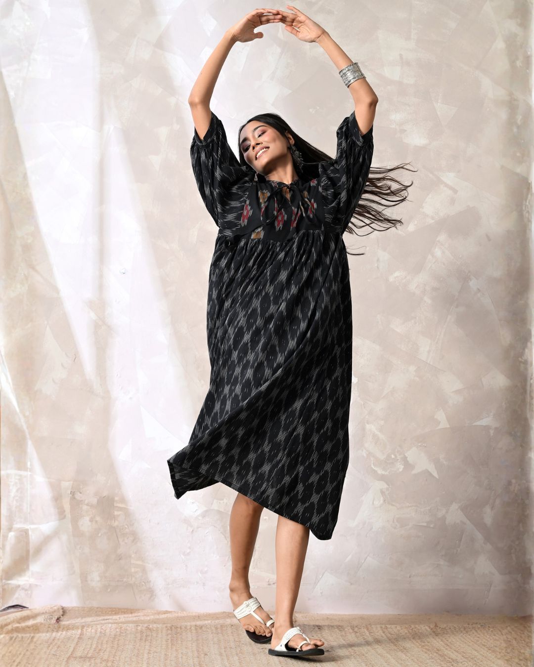 Tara Black Ikat Dress