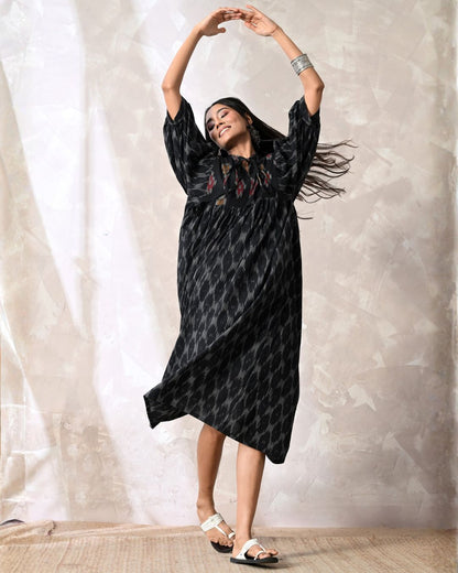 Tara Black Ikat Dress