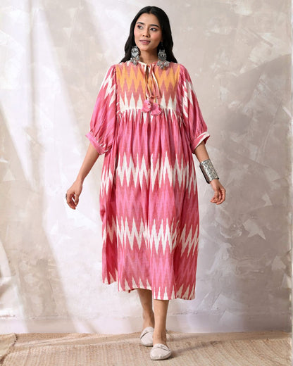 Tara Pink Ikat Dress