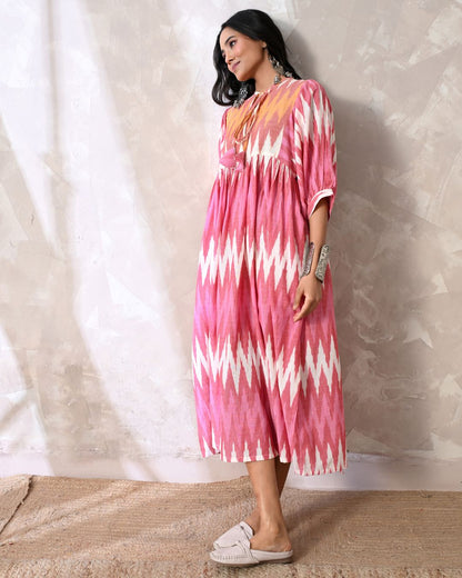 Tara Pink Ikat Dress