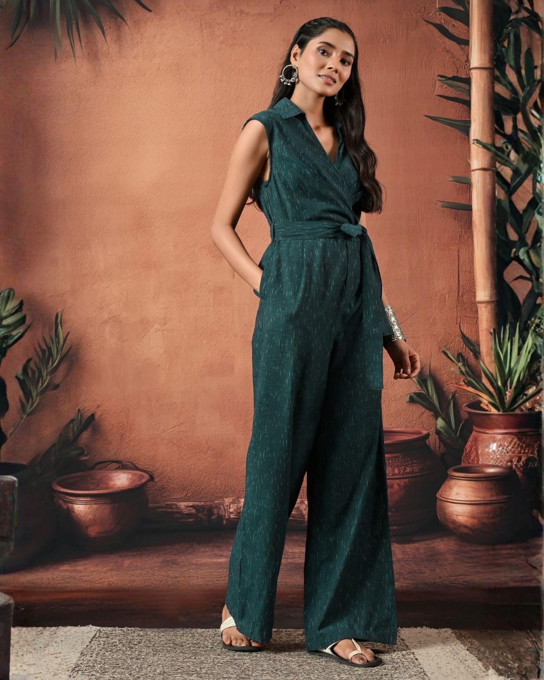 Teal Ikat Jumpsuit Bo