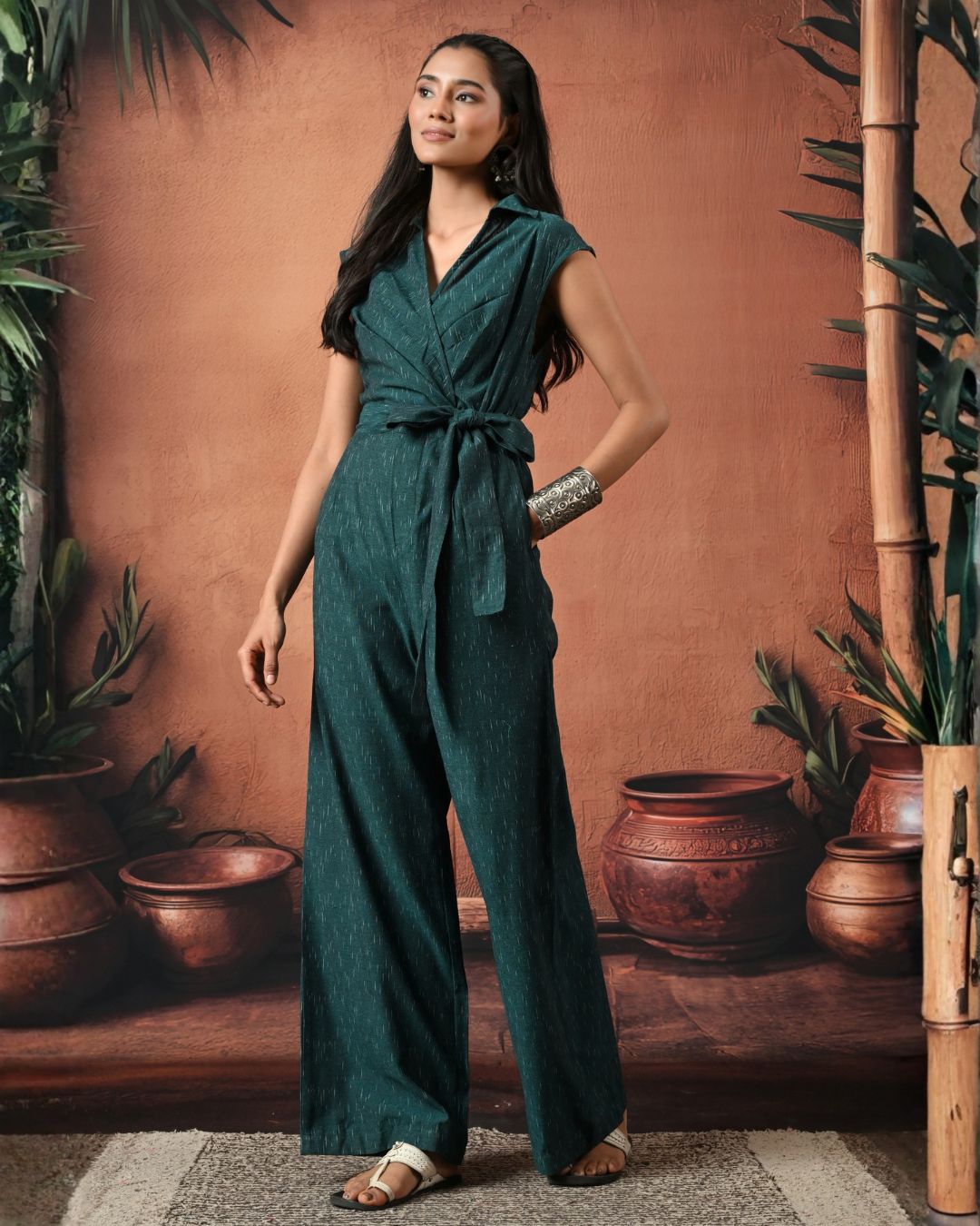 Teal Ikat Jumpsuit Bo