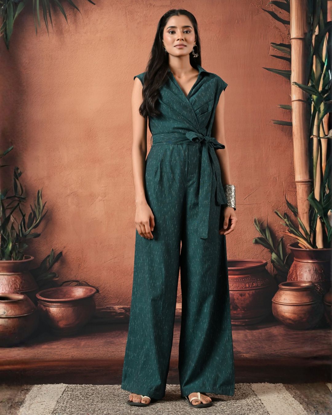 Teal Ikat Jumpsuit Bo