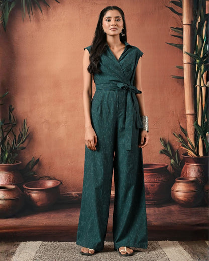 Teal Ikat Jumpsuit Bo
