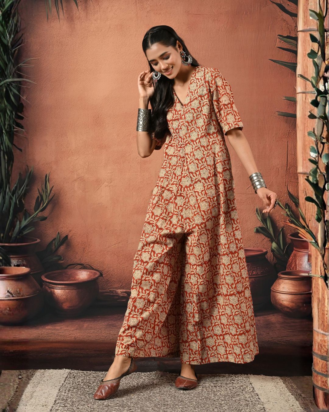 For The Drama Terracotta Jumpsuit Bo