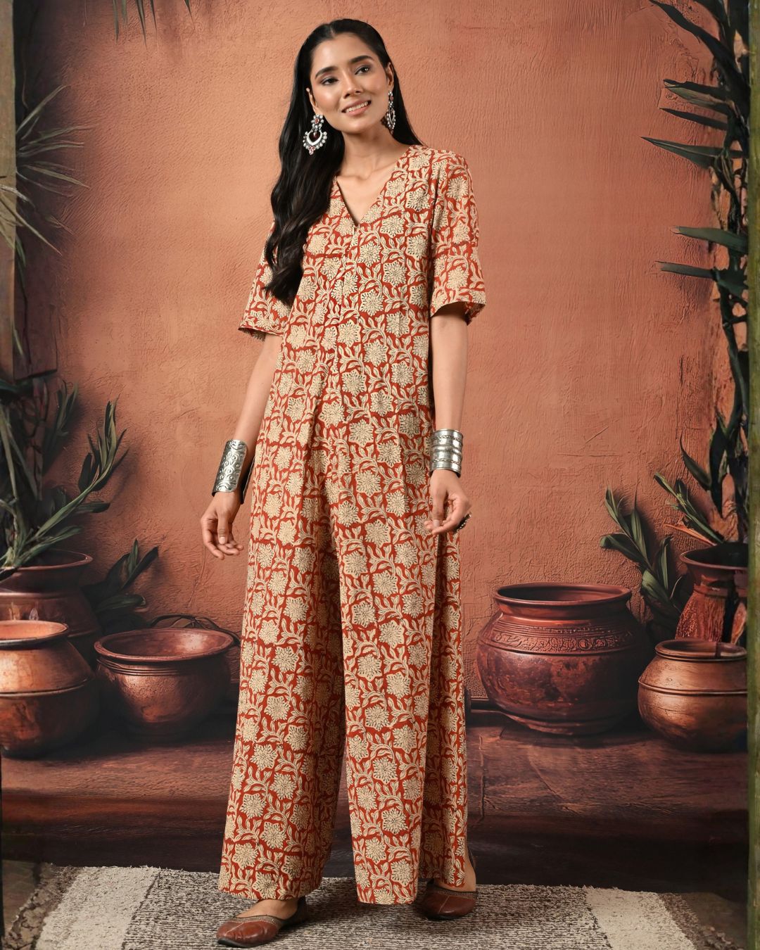 For The Drama Terracotta Jumpsuit Bo