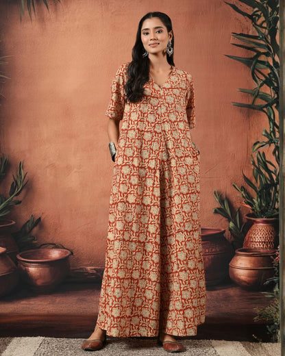 For The Drama Terracotta Jumpsuit Bo