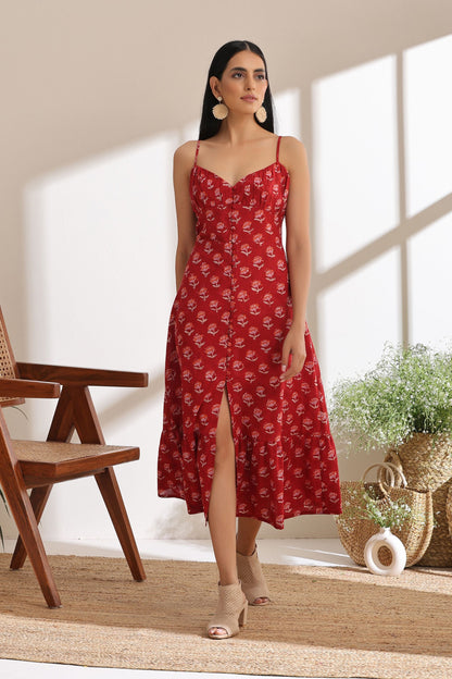 Murraya Isabel Red Midi Dress