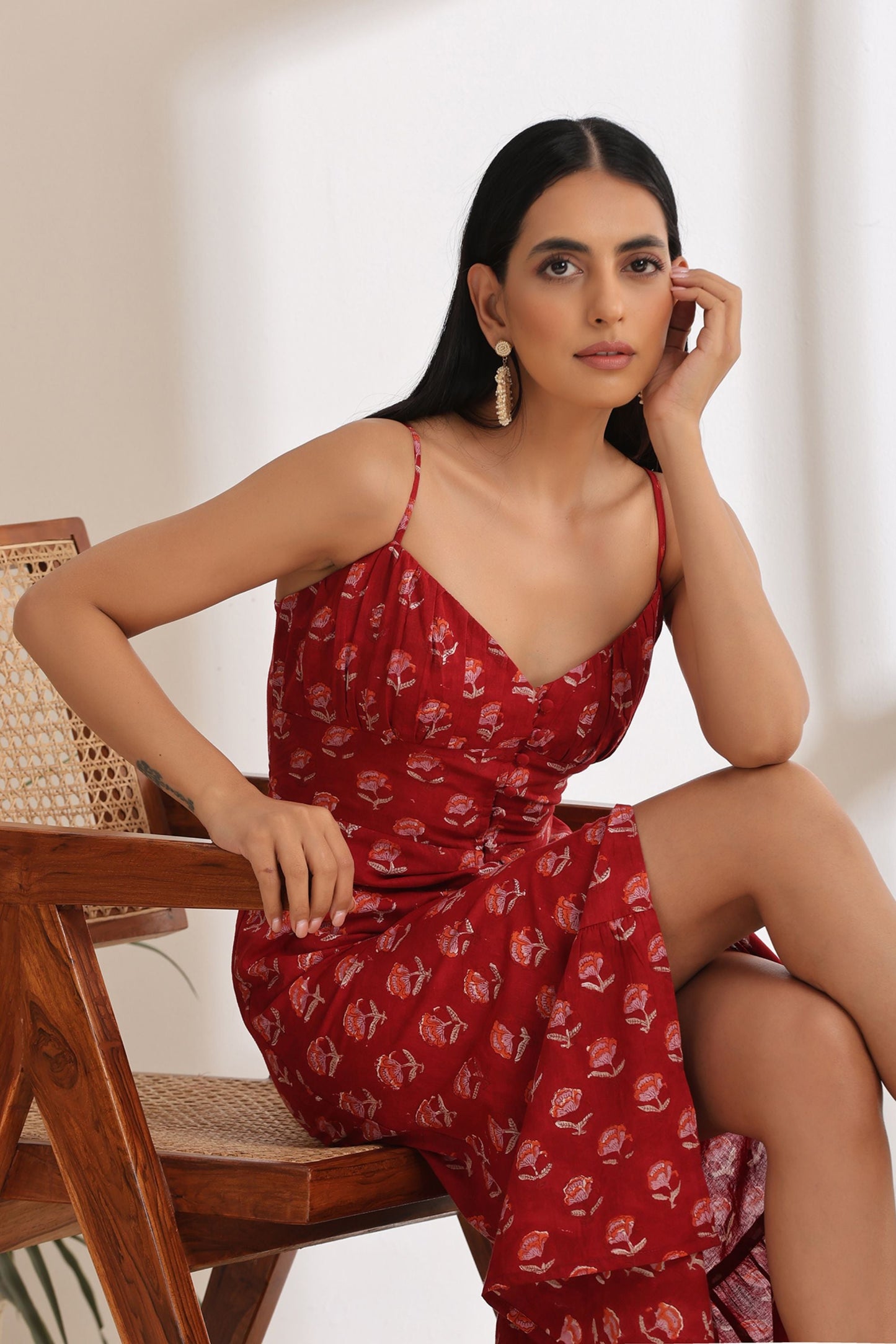 Murraya Isabel Red Midi Dress