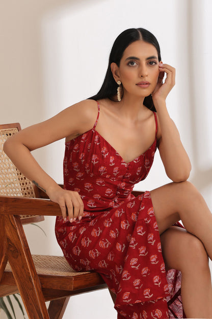 Murraya Isabel Red Midi Dress