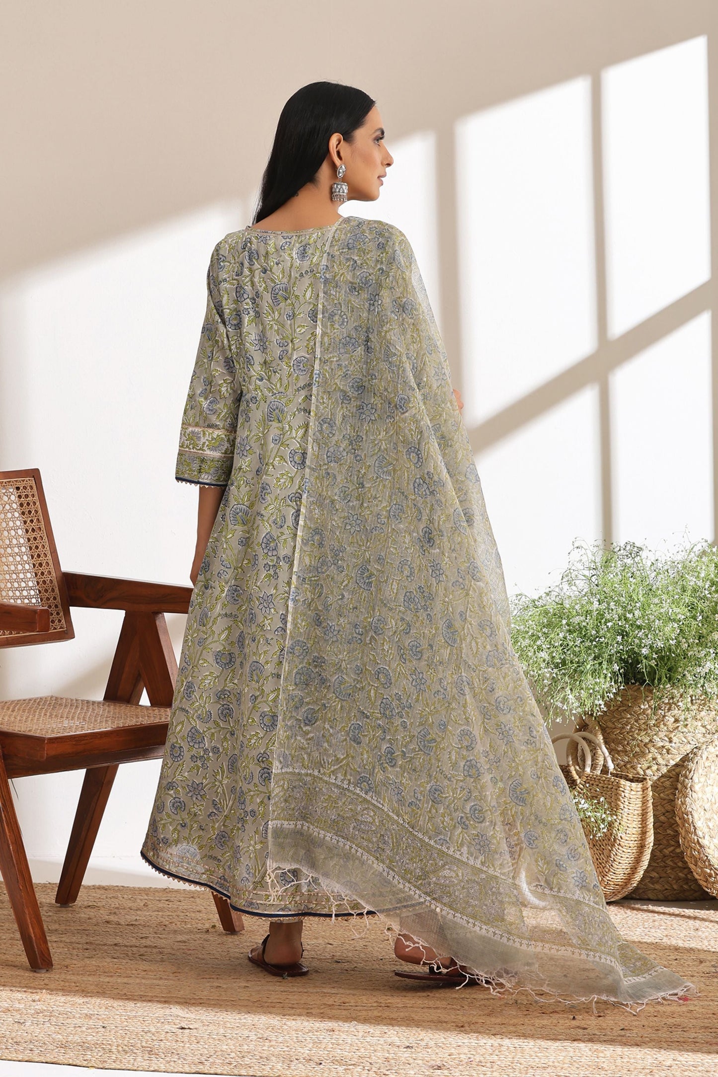 Murraya Fern Green Anarkali Set of 3