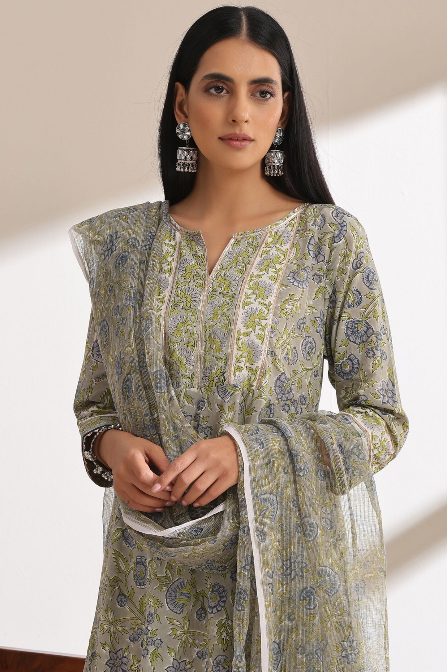 Murraya Fern Green Anarkali Set of 3