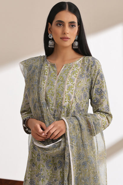 Murraya Fern Green Anarkali Set of 3