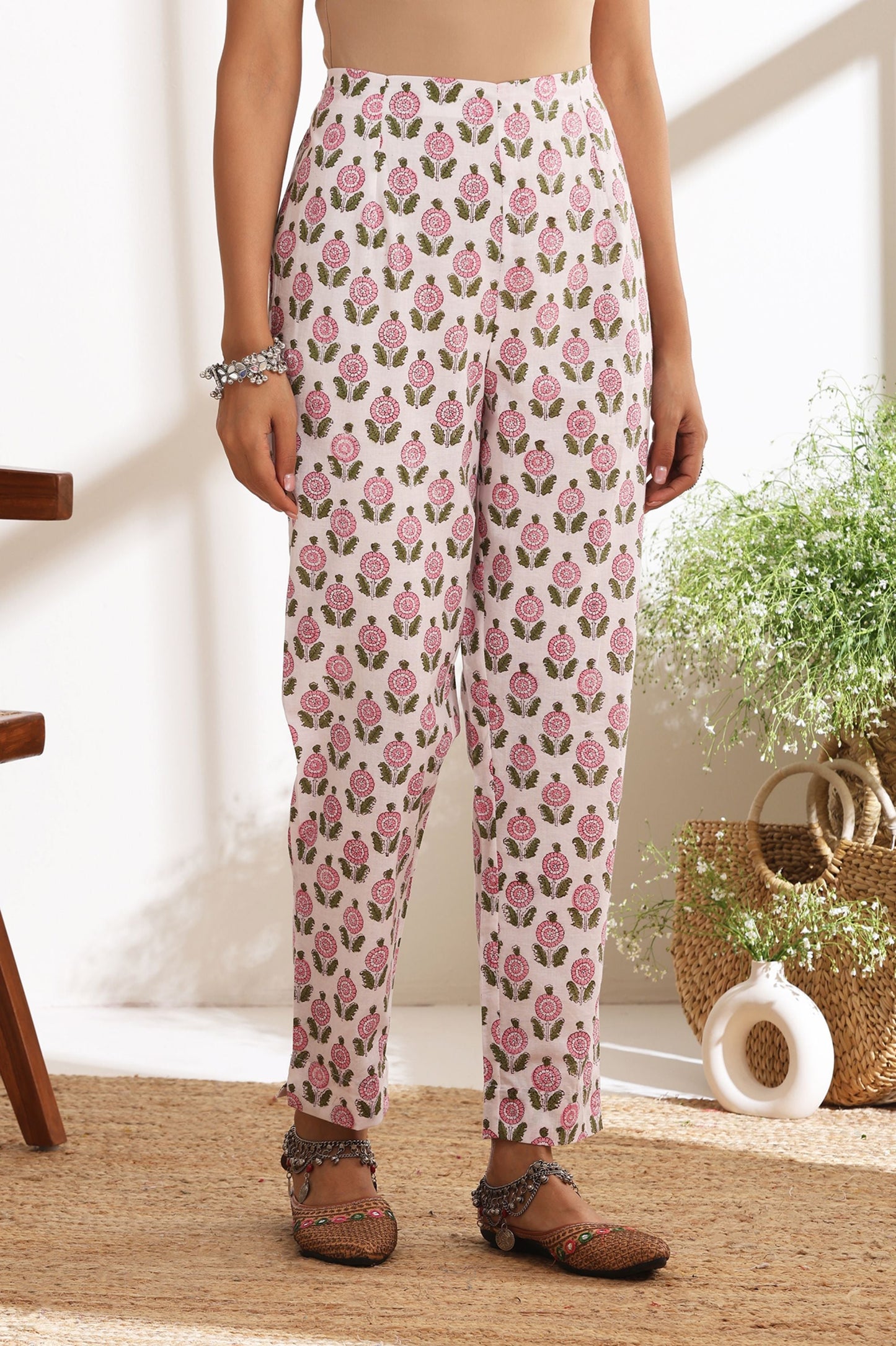 Murraya Primrose Pink Gathered Mirrorwork Kurta Set of 3