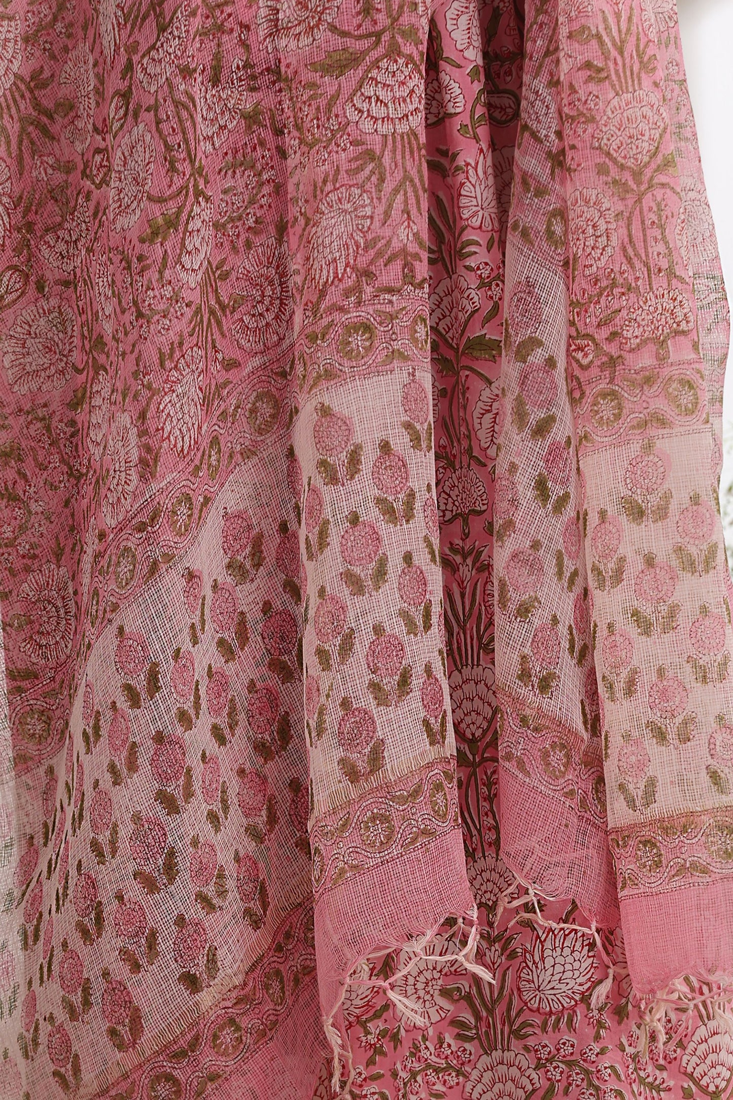 Murraya Primrose Pink Gathered Mirrorwork Kurta Set of 3