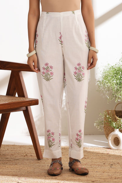 Murraya Pink Peony Gathered Kurta Set of 3