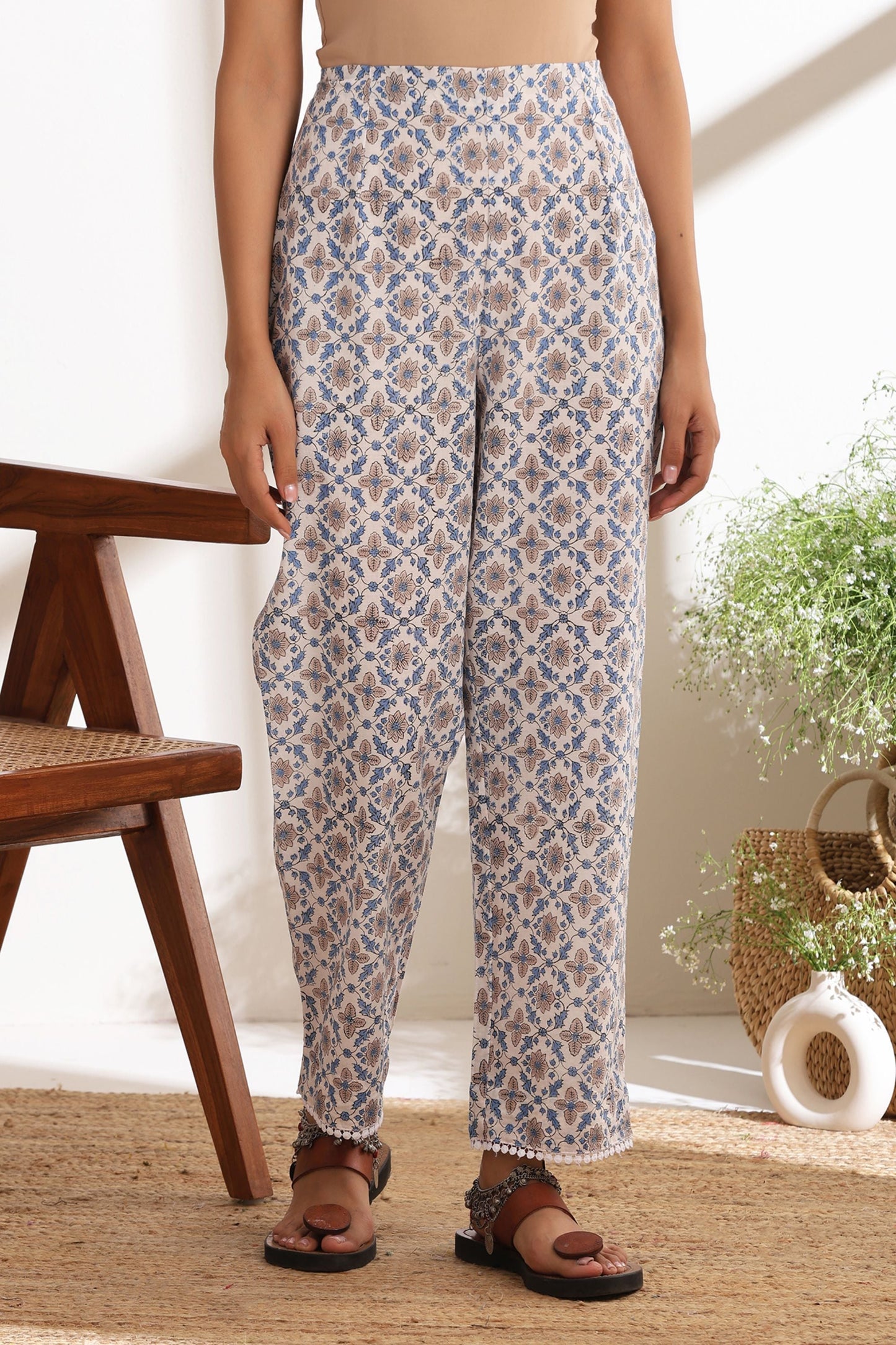 Murraya Ash Grey Pearl Embroidered Kurta Set of 3