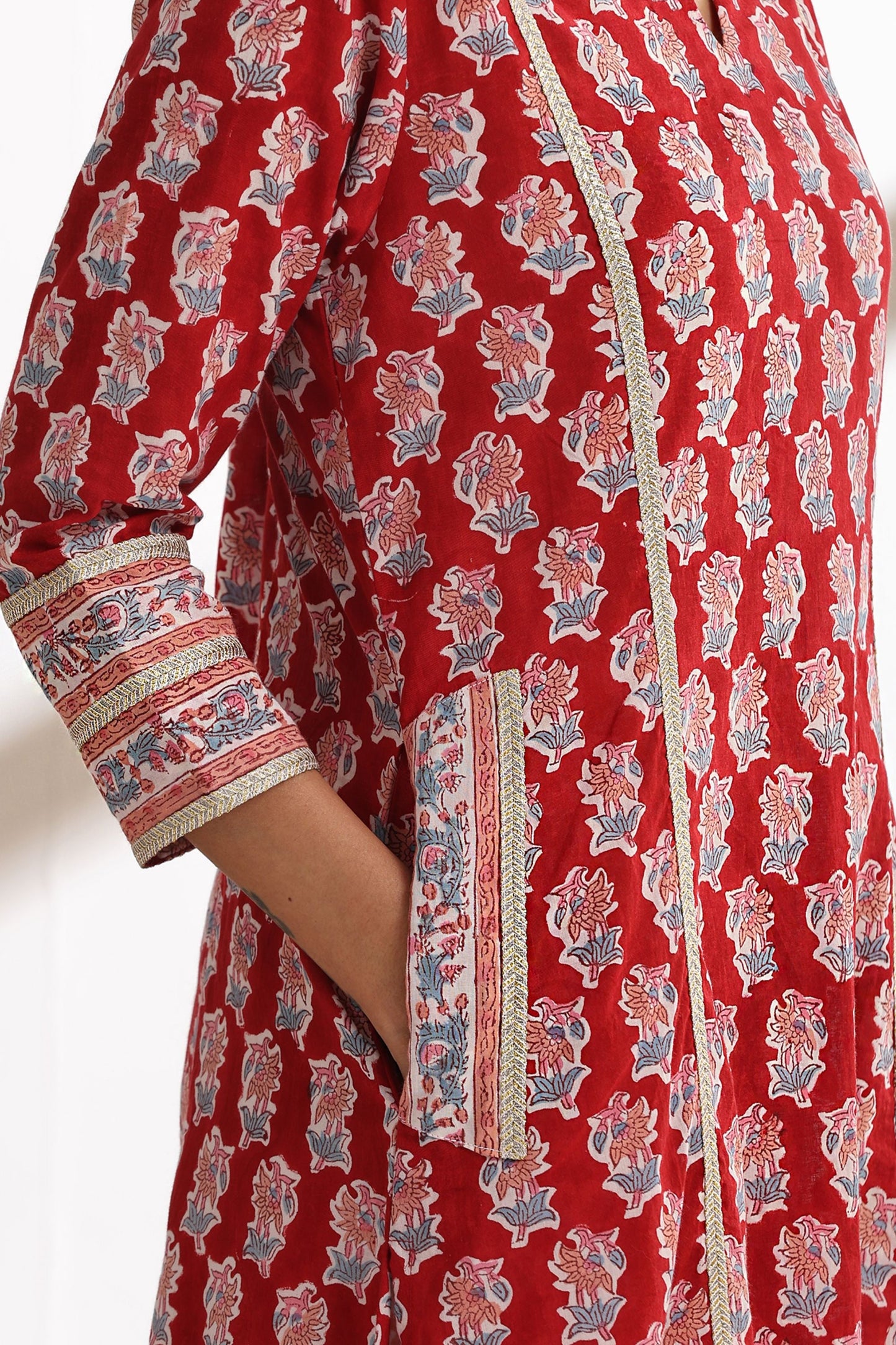 Murraya Crimson Red Kurta Set of 3