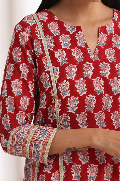 Murraya Crimson Red Kurta Set of 3