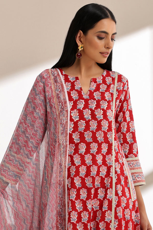 Murraya Crimson Red Kurta Set of 3