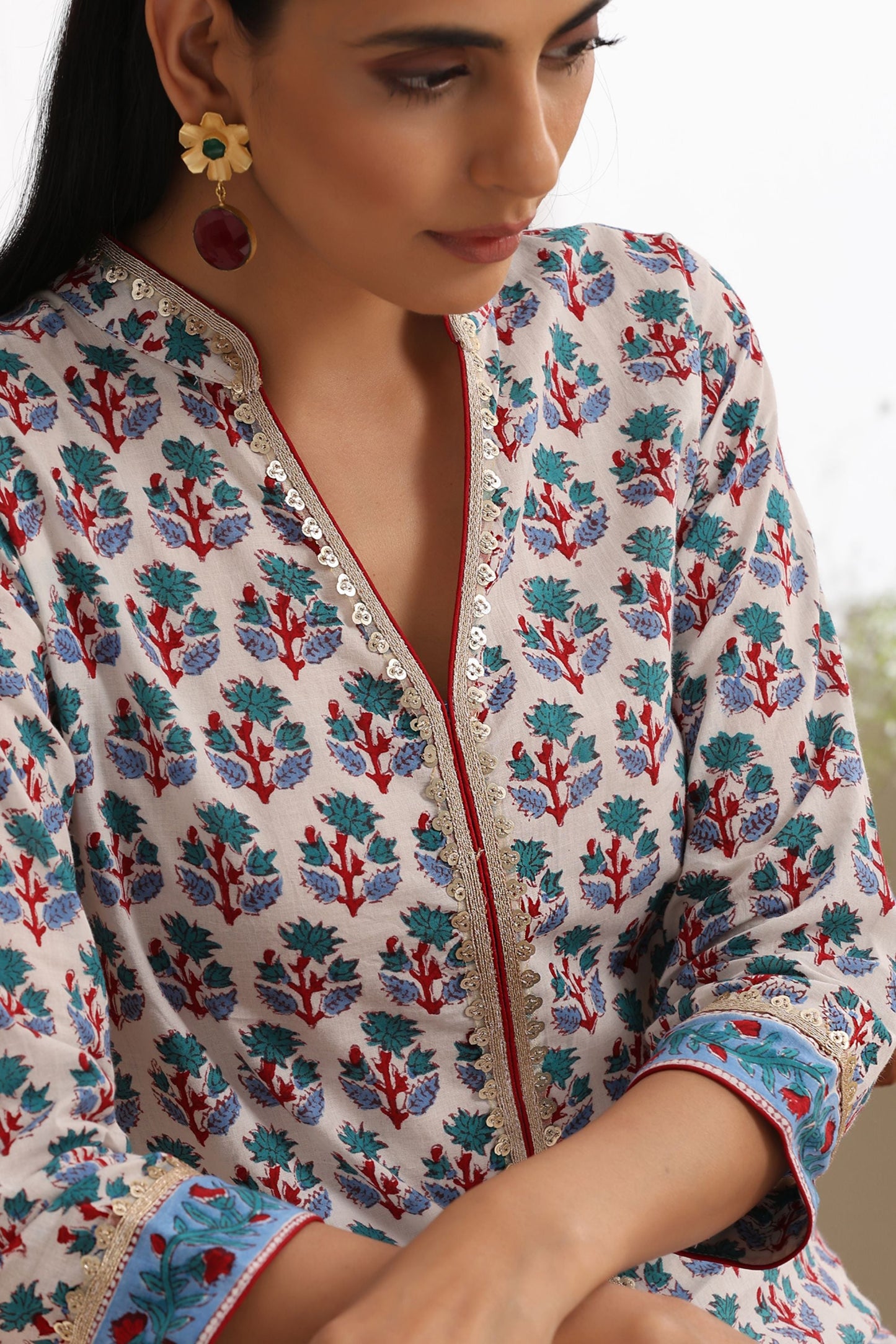 Murraya Blue Iris Kurta Set of 3