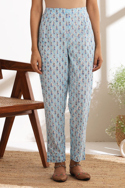 Murraya Powder Blue Embroidered Anarkali Set of 3