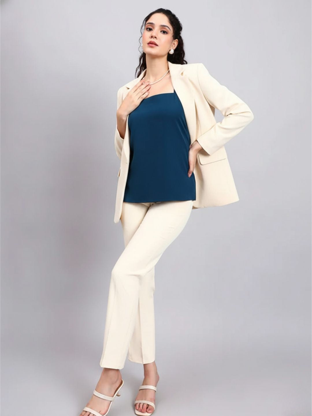 Powersutra Teal Green Square-Neck Camisole-Style It Solo Or Under A Blazer