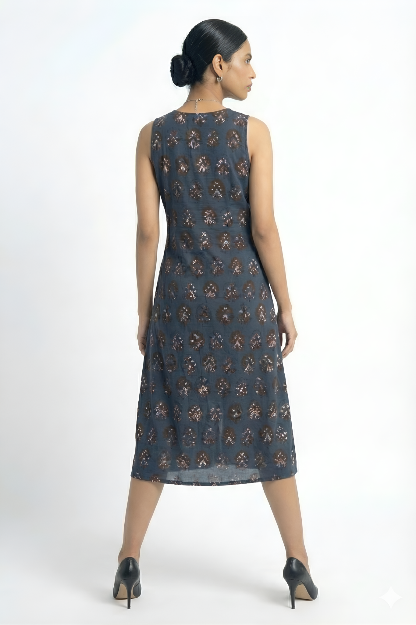 Maati Indigo Muse V-Neck Button Down Dress