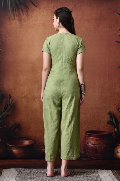 Olive Meadow Self Design Jumpsuit