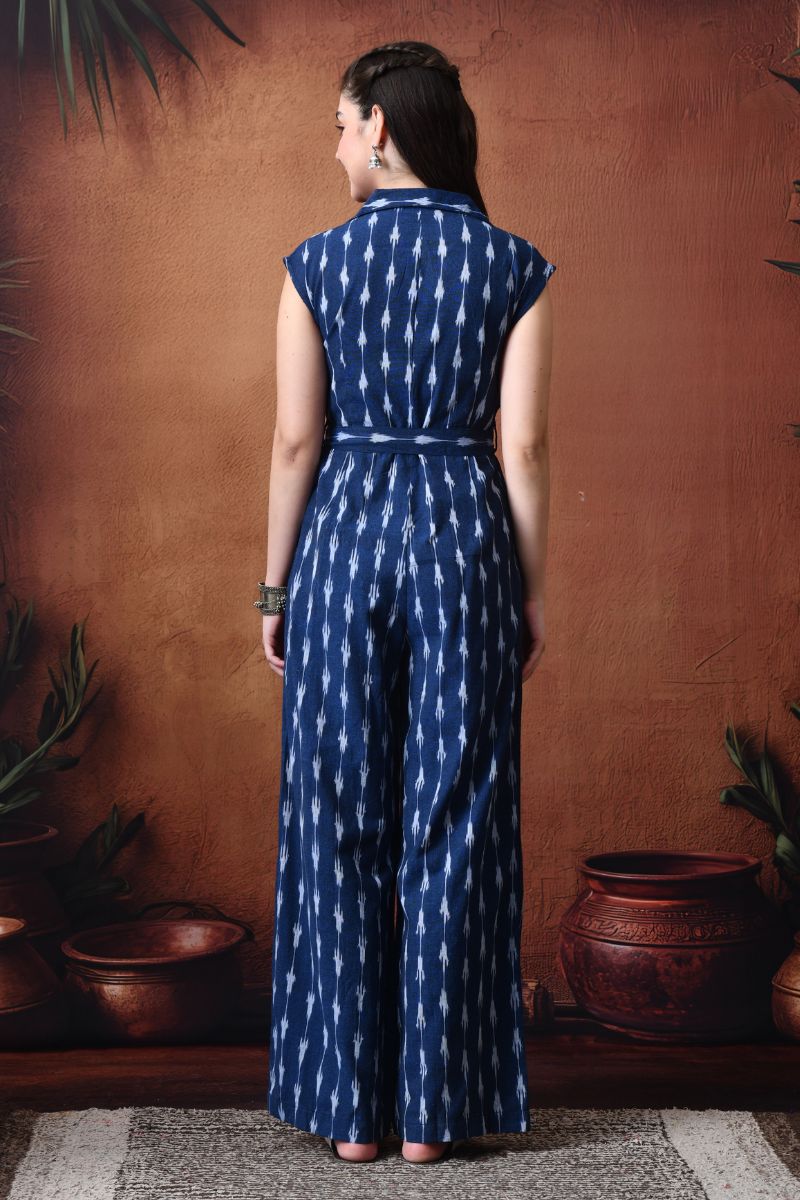 Navy Ikat Jumpsuit