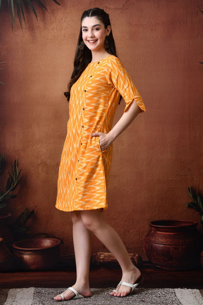 Sunshine Ikat Formal Shift Dress